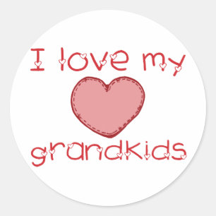 Pegatina Redonda Amo a mis grandkids
