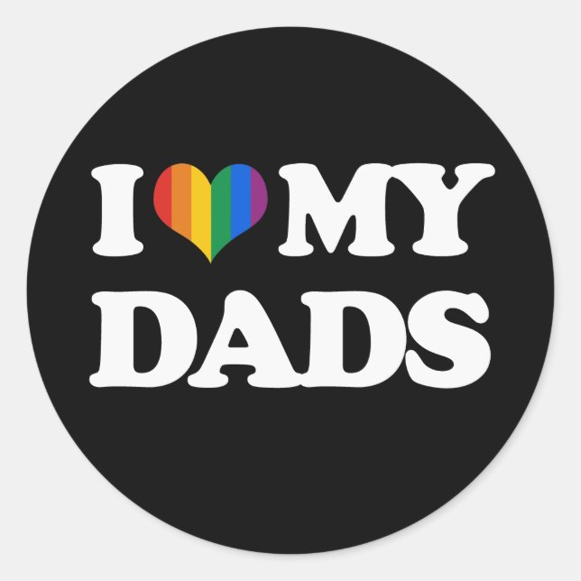 Pegatina Redonda Amo a mis padres - (Anverso)