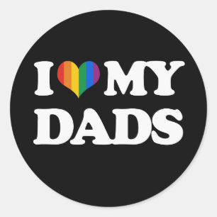Pegatina Redonda Amo a mis padres -