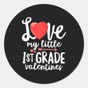 Pegatina Redonda Amo a mis pequeños regalos del Día de San Valentín