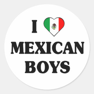 Pegatina Redonda Amo a muchachos mexicanos