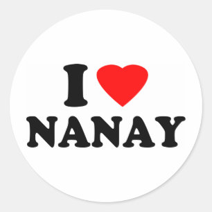 Pegatina Redonda Amo a Nanay
