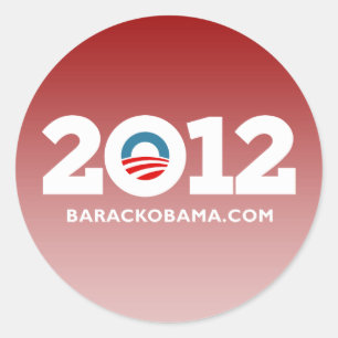 Pegatina Redonda Amo a Obama 2012