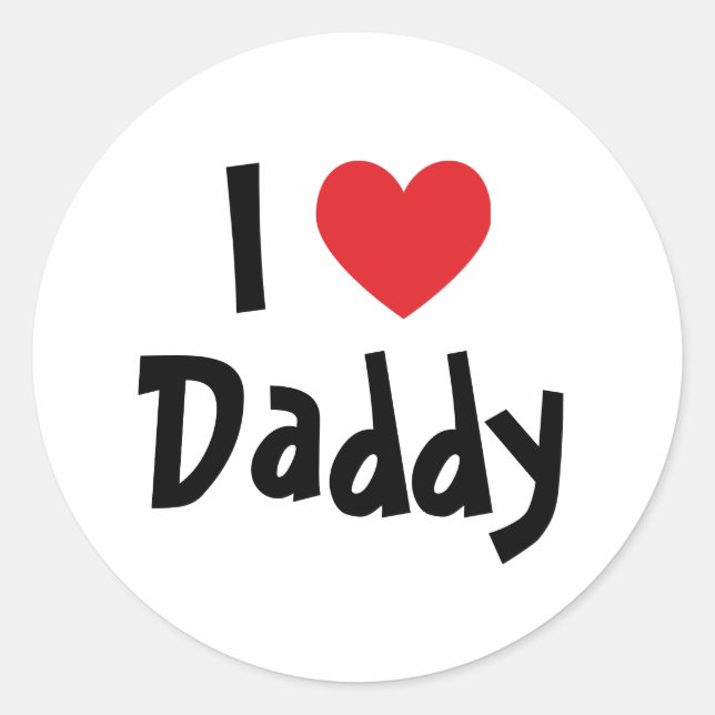 Pegatina Redonda Amo a papá (Anverso)