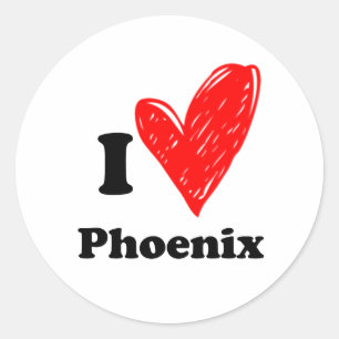 Pegatina Redonda Amo a Phoenix