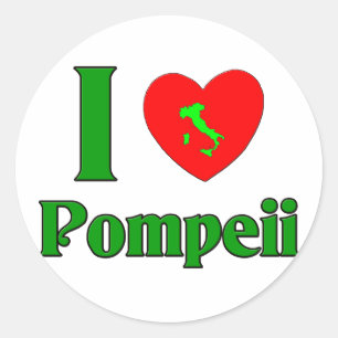 Pegatina Redonda Amo a Pompeya Italia