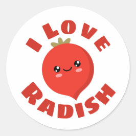 Pegatina Redonda Amo a Radish