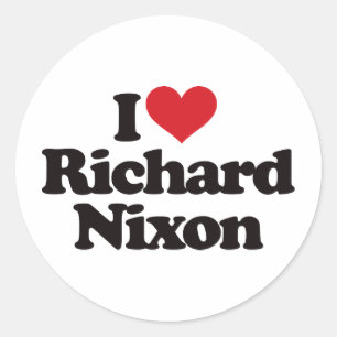 Pegatina Redonda Amo a Richard Nixon