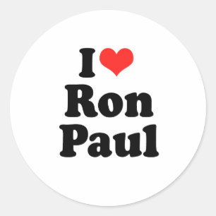 Pegatina Redonda Amo a Ron Paul