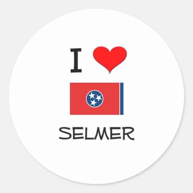 Pegatina Redonda Amo a Selmer Tennessee (Anverso)