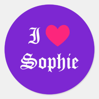 Pegatina Redonda Amo a Sophie