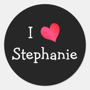 Pegatina Redonda Amo a Stephanie