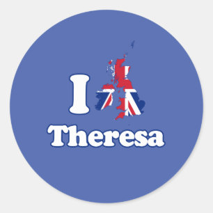 Pegatina Redonda Amo a Theresa - GBR - -