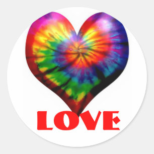 PEGATINA REDONDA ¡¡AMO A TIE DYE HEART PEGATINA!!