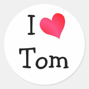 Pegatina Redonda Amo a Tom