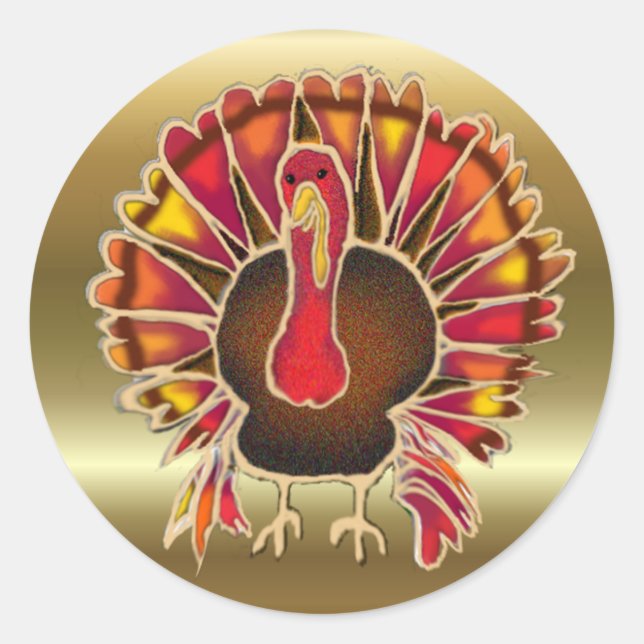 PEGATINA REDONDA AMO A TURQUÍA POR SHARON SHARPE (Anverso)