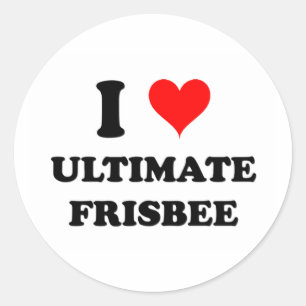Pegatina Redonda Amo a Ultimate Frisbee