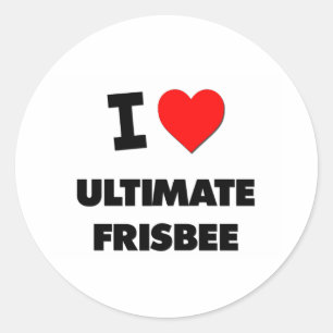 Pegatina Redonda Amo a Ultimate Frisbee