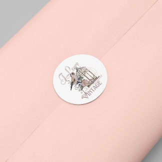 Pegatina Redonda Amo a Vintage