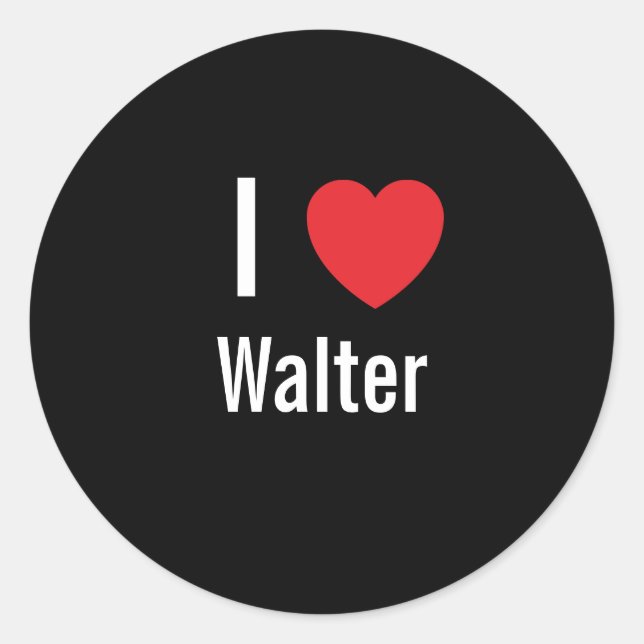 Pegatina Redonda Amo a Walter (Anverso)