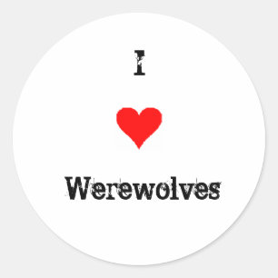 Pegatina Redonda Amo a Werewolves