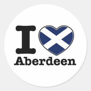 Pegatina Redonda Amo Aberdeen
