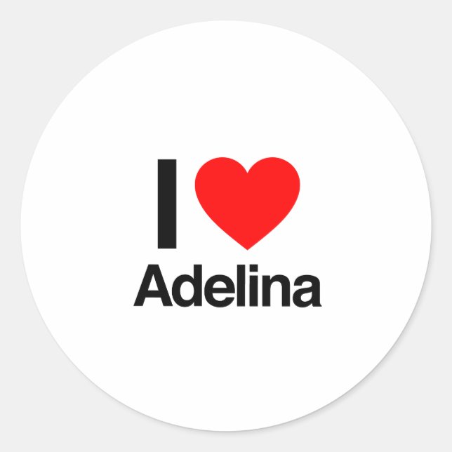 Pegatina Redonda amo adelina (Anverso)