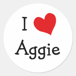 Pegatina Redonda Amo Aggie