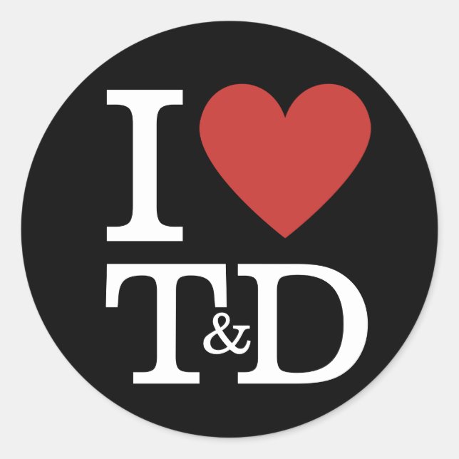 Pegatina Redonda ❤️ Amo al PERSONALIZADO del personal de formación  (Anverso)