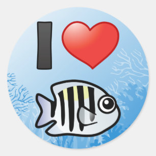 Pegatina Redonda Amo al sargento comandante