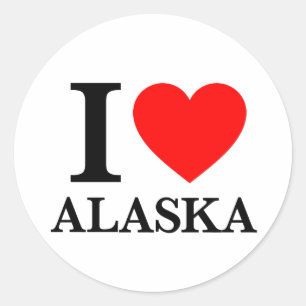 Pegatina Redonda Amo Alaska