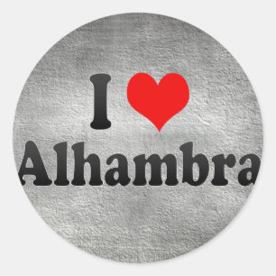 Pegatina Redonda Amo Alhambra, Estados Unidos