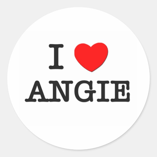 Pegatina Redonda Amo Angie (Anverso)
