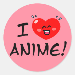 Pegatina Redonda Amo Anime