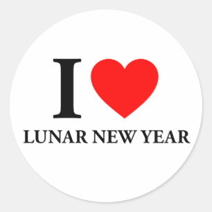 Pegatina Redonda Amo Año Nuevo Lunar