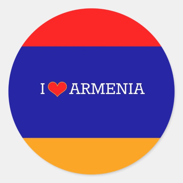 Pegatina Redonda Amo Armenia (Anverso)
