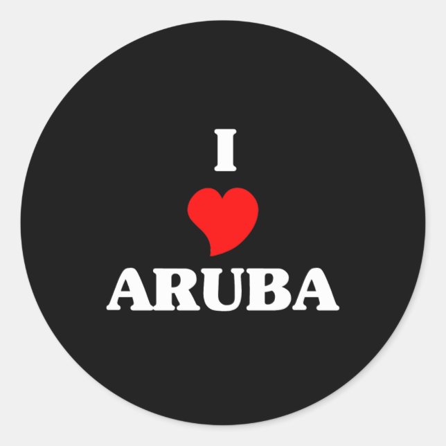 Pegatina Redonda Amo Aruba (Anverso)
