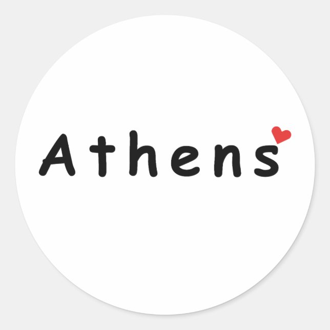 Pegatina Redonda Amo Atenas Grecia (Anverso)