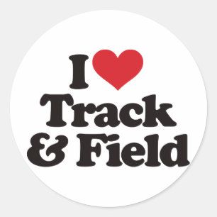 Pegatina Redonda Amo atletismo