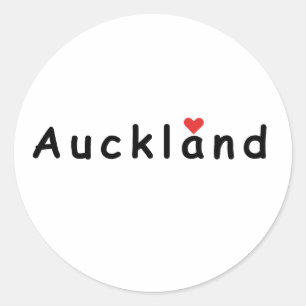 Pegatina Redonda amo Auckland