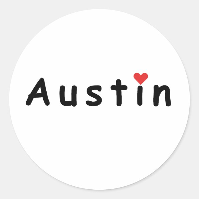 Pegatina Redonda Amo Austin (Anverso)