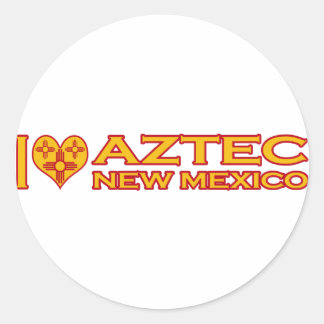 Pegatina Redonda Amo Aztec, NM