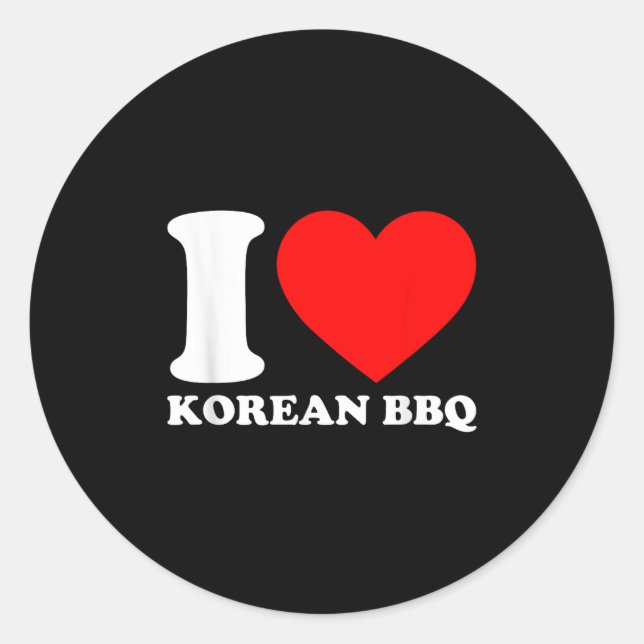 Pegatina Redonda Amo Bbq Coreano (Anverso)