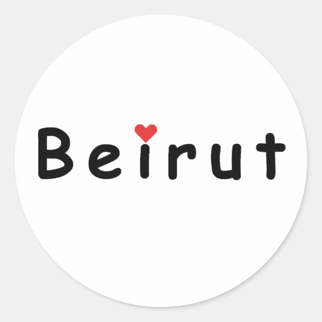 Pegatina Redonda Amo Beirut (Anverso)