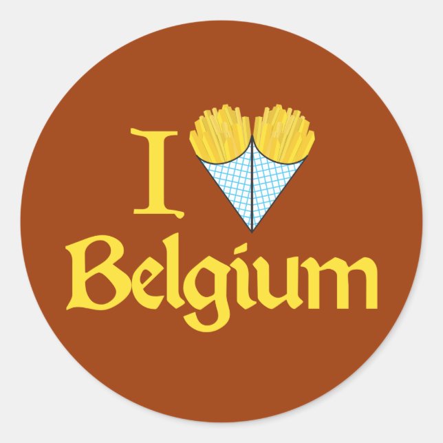 Pegatina Redonda Amo Bélgica (Anverso)