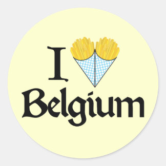 Pegatina Redonda Amo Bélgica