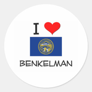 Pegatina Redonda Amo Benkelman Nebraska