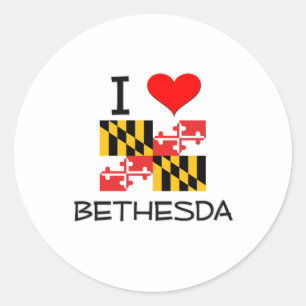 Pegatina Redonda Amo Bethesda Maryland