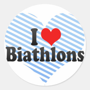 Pegatina Redonda Amo Biathlons
