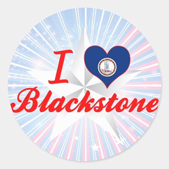 Pegatina Redonda Amo Blackstone, Virginia (Anverso)